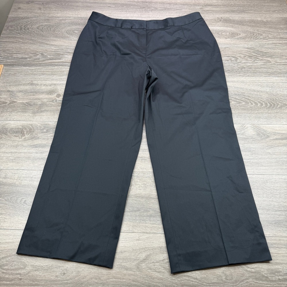 Lafayette 148 New York Dress Pants Women 18 Black Wide Leg Trouser Career Office